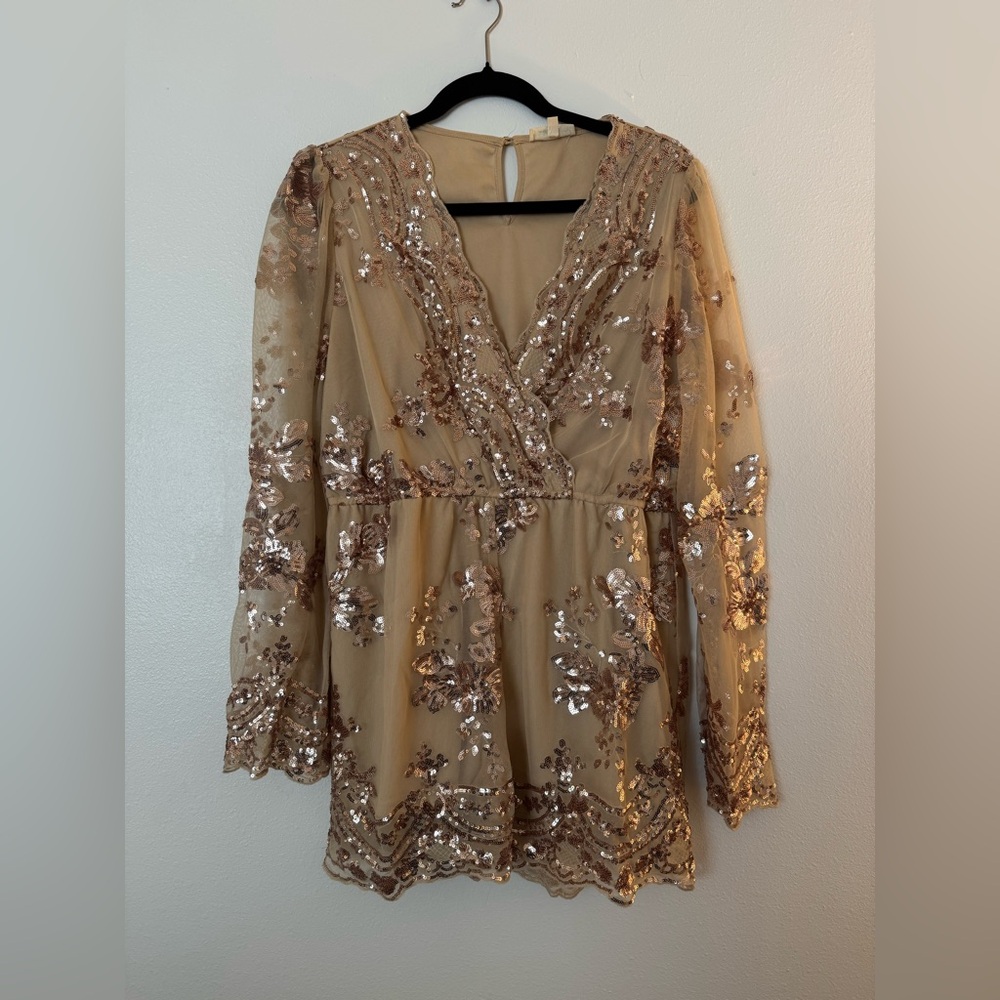 Elegant Sequin Embellished Romper